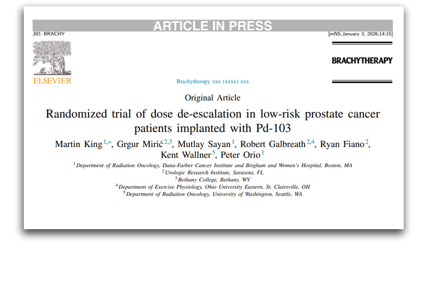 Randomized Trial Supports Dose-De-Escalated Pd-103 LDR Brachytherapy for Low-Risk Prostate Cancer