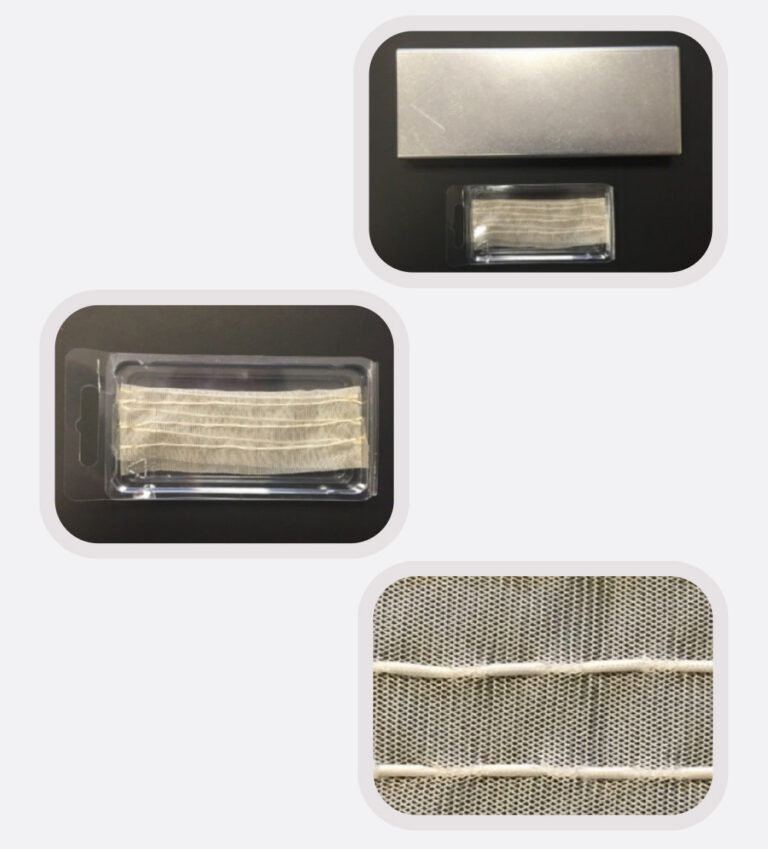 TheraMesh™ - a prefabricated, bio-absorbable implantable mesh embedded with TheraSeed® or AgX100® for permanent implantation - Packaging